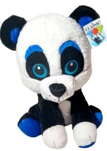 CLASSIC TOY CO PANDA BEAR PLUSH BLUE/WHITE/BLACK STUFFED ANIMAL TOY 14” NWT - Picture 1 of 7