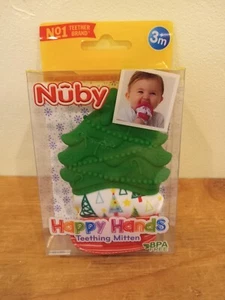 Nuby Happy Hands Teething Mitten Christmas Tree Holiday Baby Gift BPA Free - Picture 1 of 2