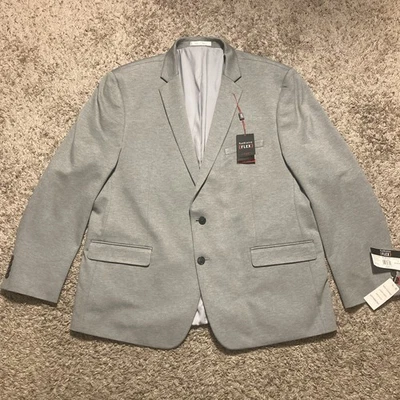 Van Heusen Mens Flex Blazer Slim Fit Solid Light Gray Flex Jacket 50R NEW - Image 1 of 4
