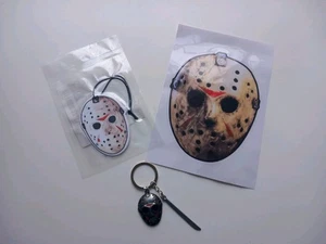 JASON VOORHEES FRIDAY THE 13th HOCKEY MASK KEYRING AIR FRESHENER 2D DECAL NEW - Picture 1 of 4