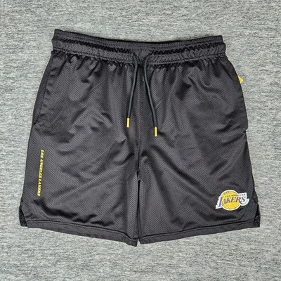 Pantalones Cortos de Baloncesto NBA Los Angeles LA LAKERS Ultra Clásicos Malla Negros Grandes Usados en Excelente Condición Foto 1 de 4