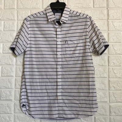 Cactus Man slim fit striped chambray button down - Image 1 of 3