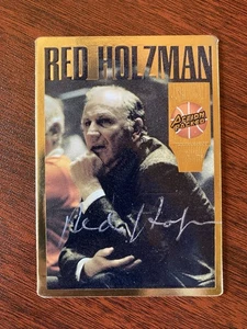 1995 Action Packed Basketball HOF Red Holzman #4 On Card Auto New York Knicks - Bild 1 von 2
