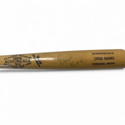 Bate de béisbol de madera autografiado por Ernie Banks personalizado Adirondack 33,5" PSA/DNA Foto 1 de 2