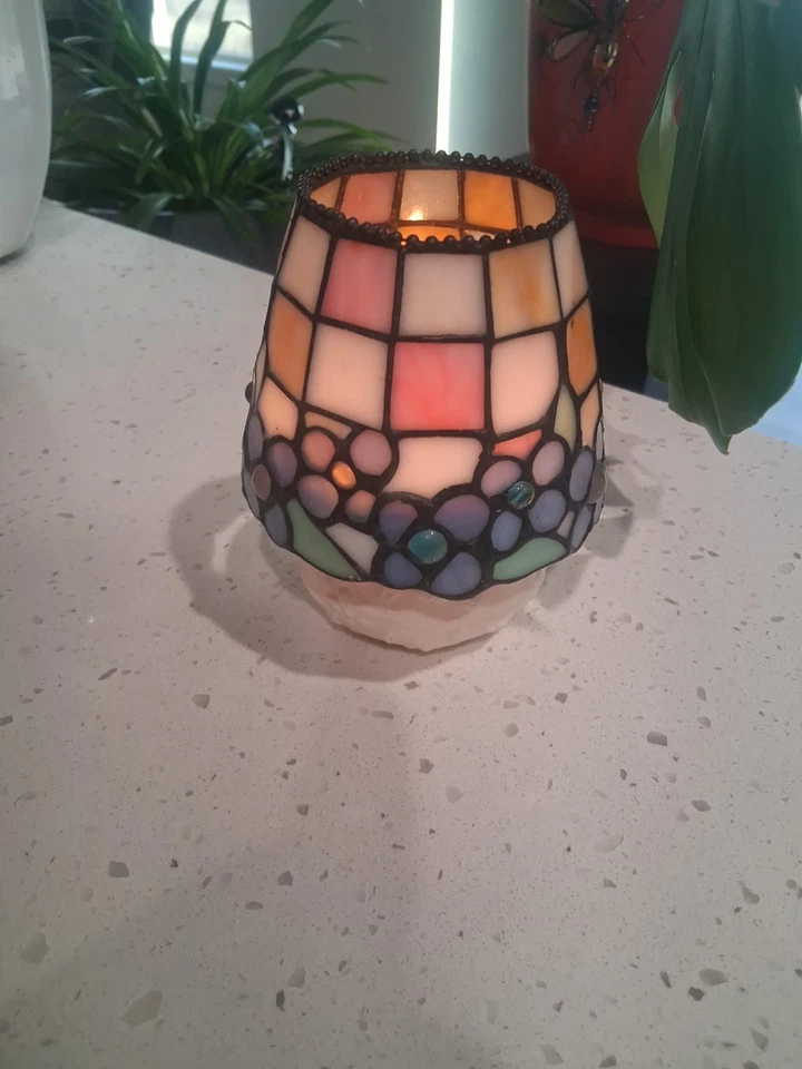Tarro de vitral Partylite hortensia candelabro sombra en bastante multicolor Foto 1 de 4