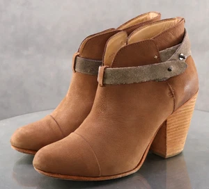 Rag & Bone Harrow $360 Women's Booties Boots Size EU 39 US 9 Suede Tan - Picture 1 of 13