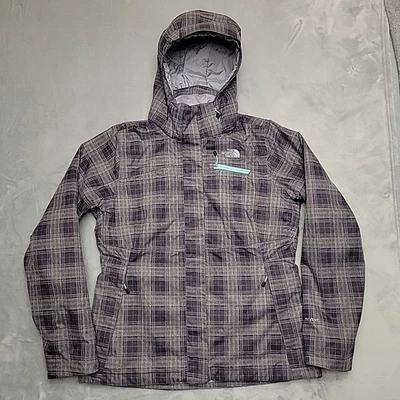 Chaqueta North Face para mujer L púrpura gris a cuadros HyVent impermeable con capucha esquí nieve Foto 1 de 4