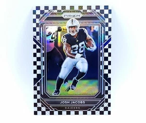 2022 Panini Prizm Josh Jacobs Black and White Checkerboard SSP Las Vegas Raiders - Picture 1 of 13