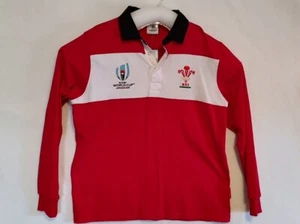 Rugby World Cup Japan 2019 Long Sleeve Polo Shirt Jersey New Red White Large Men - Picture 1 of 15
