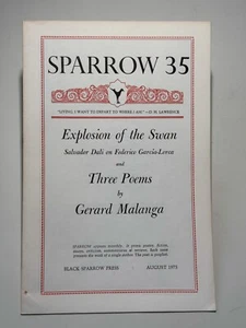 Sparrow Dali on Lorca + Gerard Malanga Poems – Black Sparrow Press - Picture 1 of 5