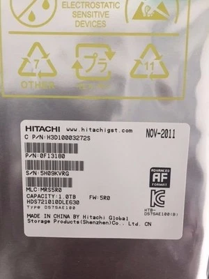 *New* Hitachi HDS721010DLE630 (0F13180) 1TB, 7200RPM, 3.5" Internal Hard Drive - Image 1 of 4