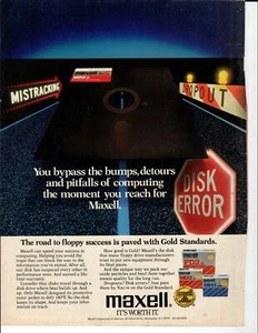 US NAVY / MAXELL Floppy Disk Original 1984 Vintage Ad PC Computer - Picture 1 of 2