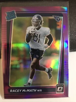 Racey McMath 2021 Donruss OPTIC Fanatics Purple Holo Titans - Image 1 of 2