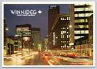 Winnipeg Manitoba Kanada, Portage Avenue bei Nacht, Essen, Vintage Postkarte