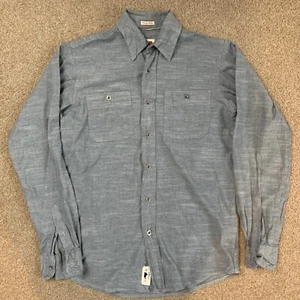 Wrangler Shirt Mens Small Long Sleeve 100% Cotton Grey Vintage Wash Western - Picture 1 of 7