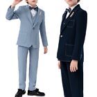 Kids Boys Formal Dress Suits Elastic Waistband Gentleman Suit Handsome Tuxedo