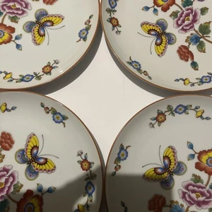 Colección de porcelana china Estee Lauder vintage 4 platos flores mariposa - Imagen 1 de 8