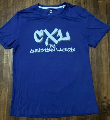 New CXL by Christian Lacroix Logo Short Sleeve T-Shirt Blue Men's Large - Image 1 of 4