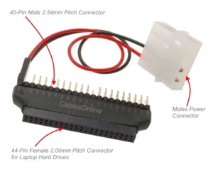 2.5" (44-Pin) to 3.5" (40-Pin) IDE Hard Drive Cable Adapter, IDE40_44 - Afbeelding 1 van 2