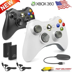Wireless Game Controller Gamepad For Microsoft Xbox 360 + Rechargeable Battery - Picture 1 of 25