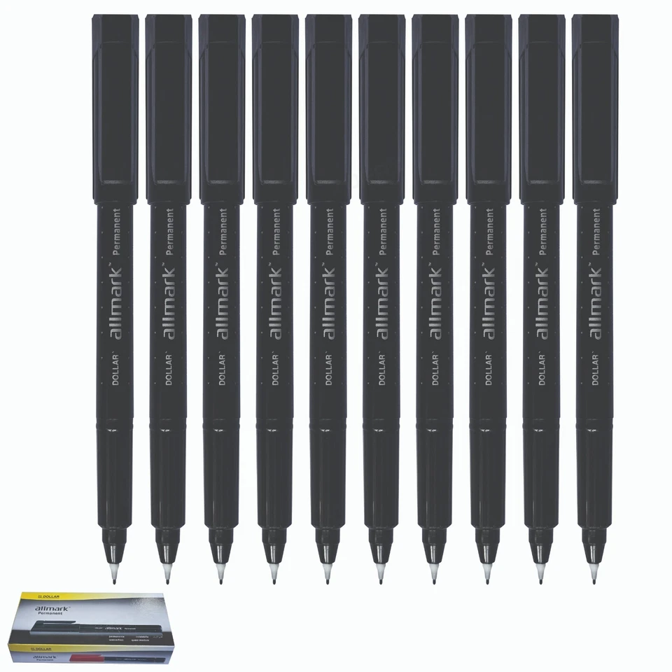 ZOFAX BLACK Permanent Markers 0.3mm Super Fine Point Write All Surfaces Waterproof Ink