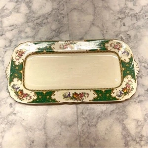 Sampson bridgewood green floral ceramic rectangular plate platter vintage - Picture 1 of 5
