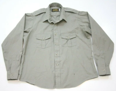 Eddie Bauer Long Sleeve Gray Two Pocket Boys Dress Shirt Top Eighteen 18 WW33 - Image 1 of 4