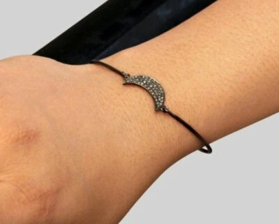 Luna Delicada Pulsera Pavé Diamante Plata 925 Diamante Pulsera Regalo Aniversario Foto 1 de 4