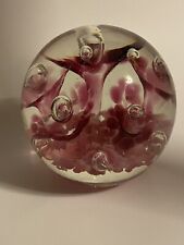 Pink Prestige Art Glass Paperweight With Controlled Bubbles 2003