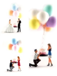 EY 1:64 Painted Figure Mini Model Miniature  Diorama Propose Couple Lovers - Picture 1 of 13