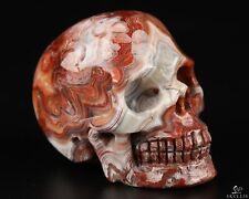 Gemstone 2.0" Red Crazy Lace Agate Hand Carved Crystal Skull, Realistic