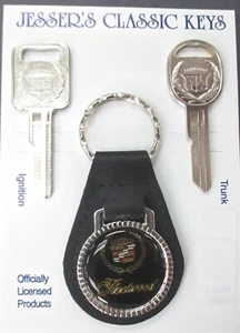Black 32H3 Cadillac FLEETWOOD Classic Chrome A/B Keys 1967 1971 1975 1979 - Picture 1 of 7