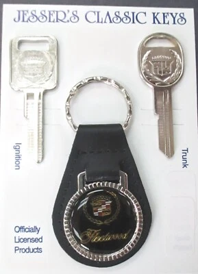 Black 32H3 Cadillac FLEETWOOD Classic Chrome A/B Keys 1983 1984 1985 1986 - Image 1 of 4