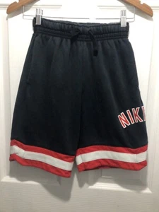 Kid Nike Air Authentic Sportswear Fleece Child Short Bred Blue And Red Size L - Picture 1 of 10
