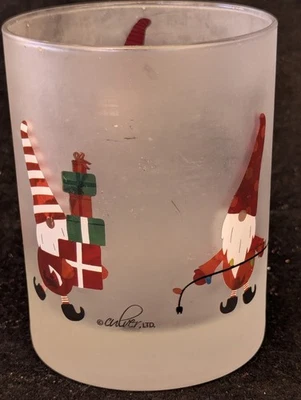 Vtg Culver Old Fashioned Glass "Santa Getting Ready For Christmas" Frosted - Image 1 of 4