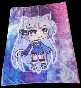 Gacha Life Kawaii Anime Manga Gacha Ragazza Minky Peluche Coperta 50"x40" Viola - Foto 1 di 2