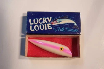 Lucky Louie лосось штепсельная вилка/сильный жемчуг розовый / коробка и штепсельная вилка Ex. или в лучшем состоянии - Изображение 1 из 4