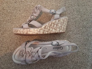 Gabor Taupe Wedge Sandals Size 6 - Picture 1 of 1