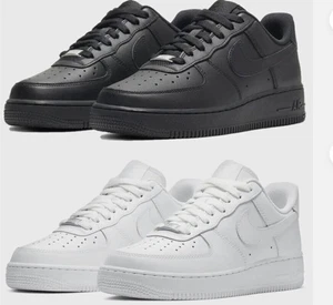 MENS WOMEN LEATHER SNEAKERS CASUAL TRAINERS AF1 WALKING RUNNING-SPORTS-GYM-SHOES - Picture 1 of 46
