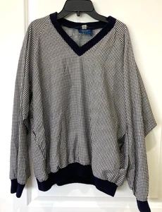 Sunderland of Scotland Windbreaker Womens Medium Black Houndstooth Pullover Golf - Picture 1 of 7