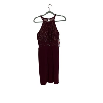 NWT Morgan & Co purple lace mesh open back homecoming dress size 11 juniors  - Image 1 of 4