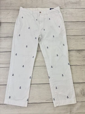 POLO RALPH LAUREN Mens 36x29 White Anchor Nautical Print Classic Fit Chino Pants - Image 1 of 4