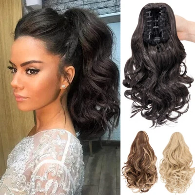 Real Thick Claw Ponytail Short Pony Tail Clip In Hair Extension As Human Women - Image 1 of 4