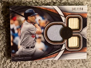 2018 Topps Tribute Cal Ripken Triple Relic Bat Jersey 141/150 LOWEST PRICE !! - Picture 1 of 2