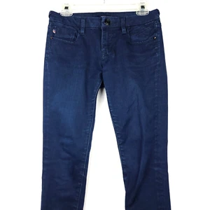 Women's Jeans Dark Blue Cotton Denim Low Rise 26 - Picture 1 of 13