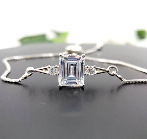 OFF WHITE Bracciale Catena Diamanti Off White Certificati Trattati 5 Ct con Accenti. Argento 925