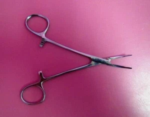 Fórceps de hemostato de uso general Jacobson 5" curva punta serrada 0,8 mm Pakistán - Imagen 1 de 4