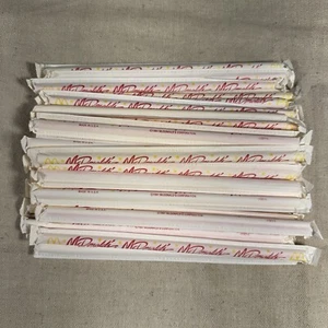 40x Vintage McDonalds Strohhalme ungeöffnet Plastik Strohhalm 1991 Neu 40 Stück rot & gelb - Bild 1 von 7