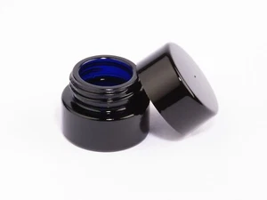 (90 conteggi) Barattolo in vetro tondo UV-Miron da 5 ml con chiusura nera resistente ai bambini - Foto 1 di 2
