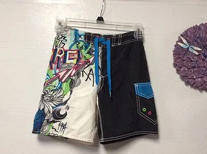 Old Navy Boys Swimming Trunks Size 5 XS Black Colorful 75 - Picture 1 of 4